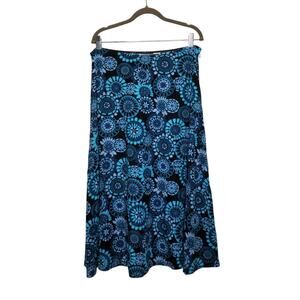 y2k Croft Barrow Boho Fairy Hippie Groovy Skirt Blue All Over Maxi Skirt Rayo